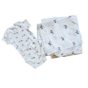 NWOT! Organic Onesie& Muslim Swaddle Blanket